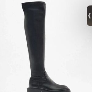 Zara Sleek Black Over-the-Knee Boots
